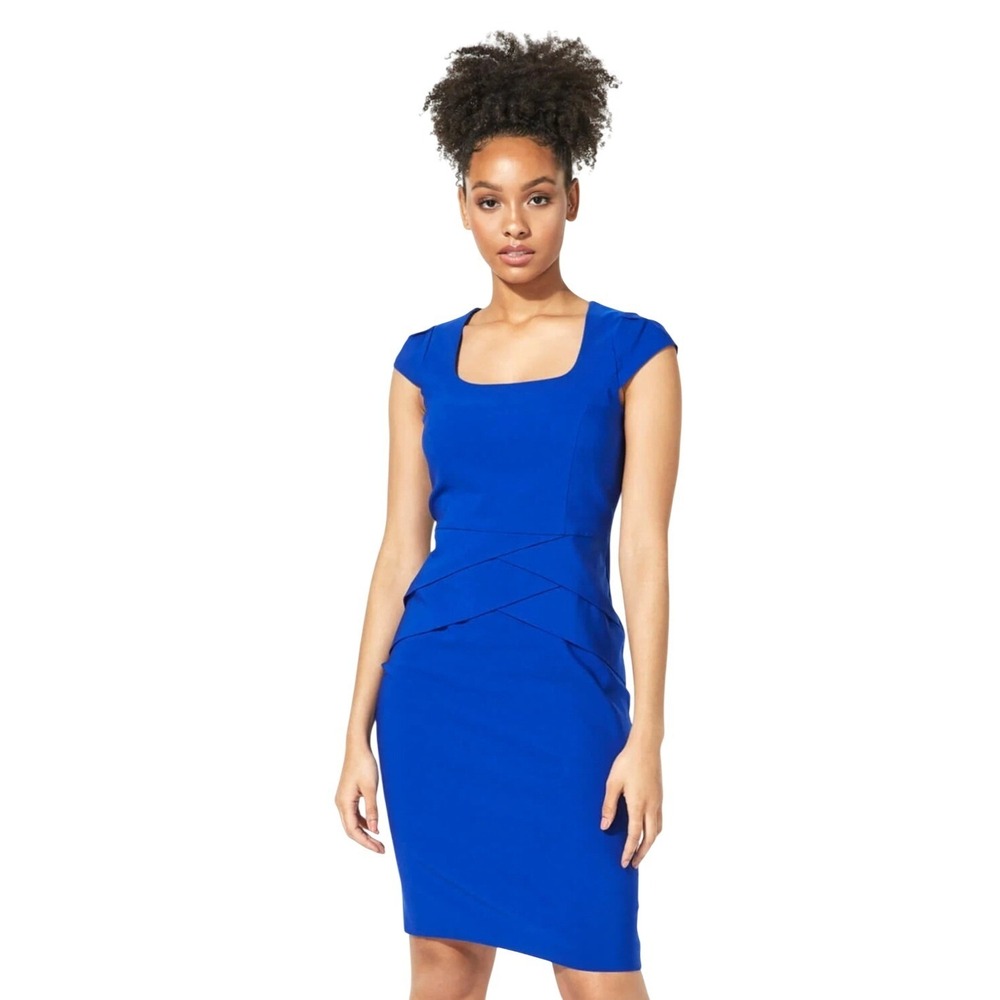 Forever 21‎ XXI Contemporary Royal Blue Cap Sleeve Sheath Dress M